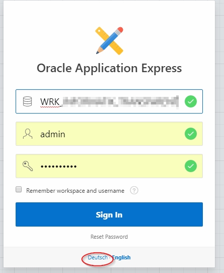 how to install oracle application express