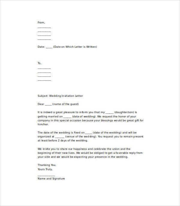 wedding invitation letter for visa application images