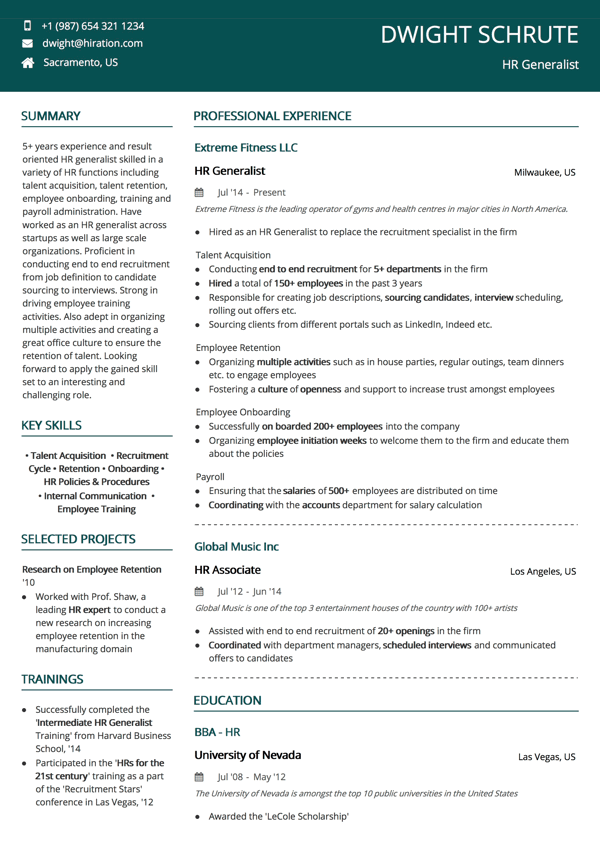 interests to put on resume for it application