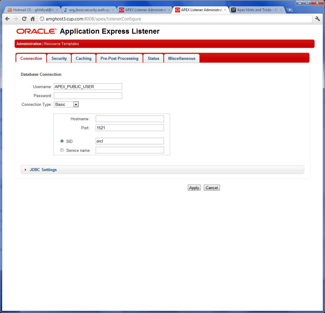 how to install oracle application express