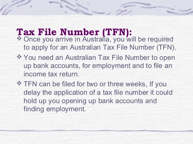 australian tax file number applications