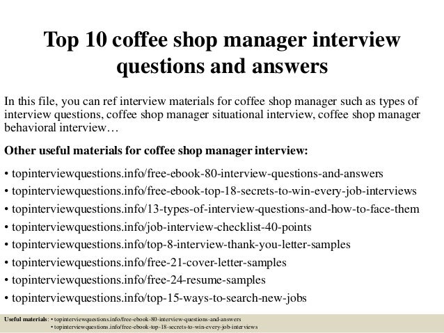 coffee shop job application template