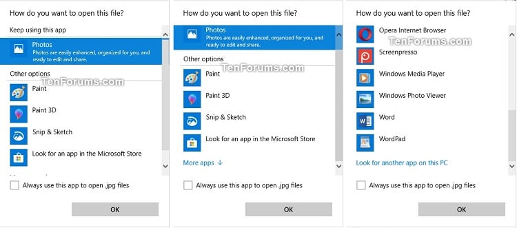 windows 10 choose where applications open